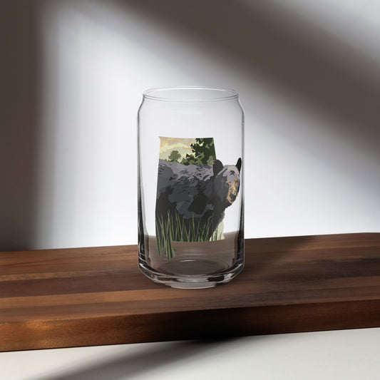 "Alabama/Black Bear" - Can-shaped Glass