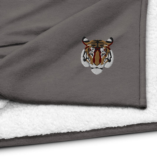 "Tiger"  - Premium Sherpa Blanket (Small Embroidery)