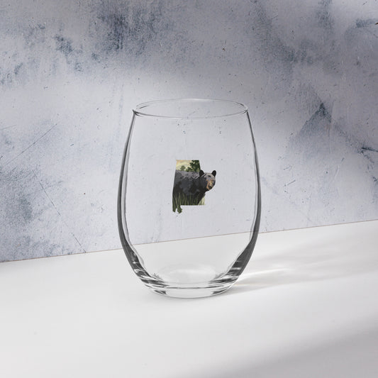"Alabama/Black Bear" - Stemless Wine Glass