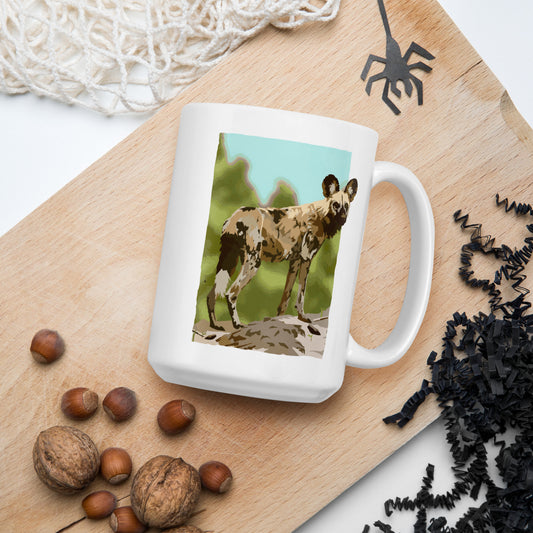 "African Wild Dog" - White Glossy Mug